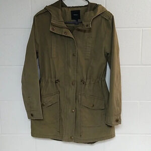 FOREVER 21 LAGENLOOK, OLIVE GREEN COTTON JACKET, FULLY LINED